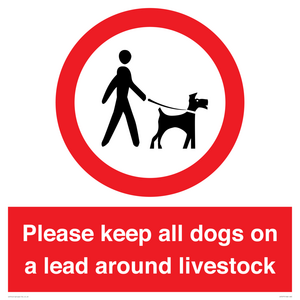 Please keep all dogs on a lead around livestock